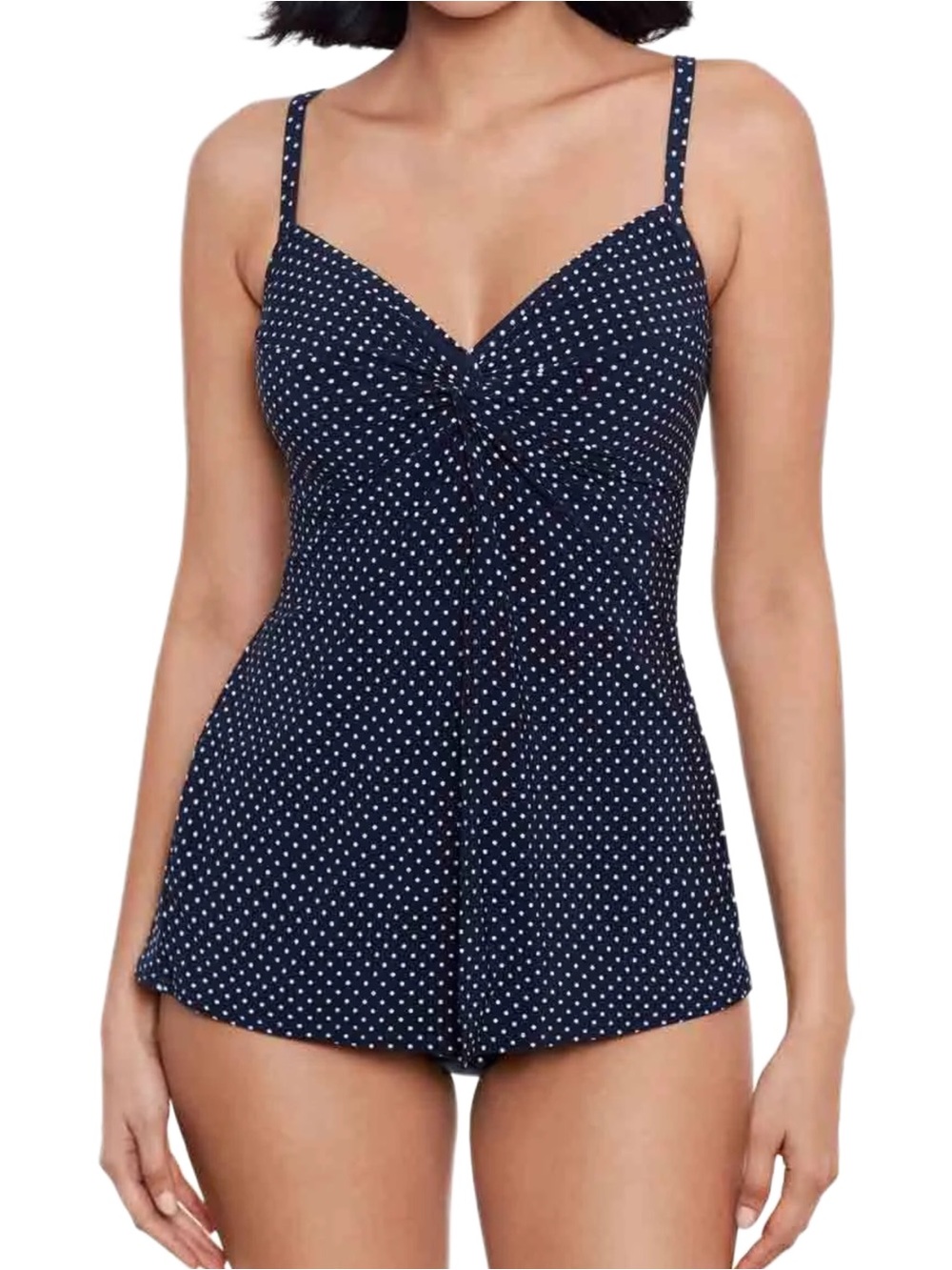 Miraclesuit Love Knot Tankini Top in Pin Point NWT